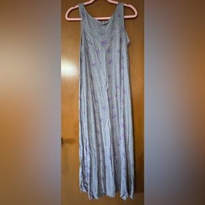 Fighting Eel x Sig Zane Gray and Purple Floral Maxi Dress